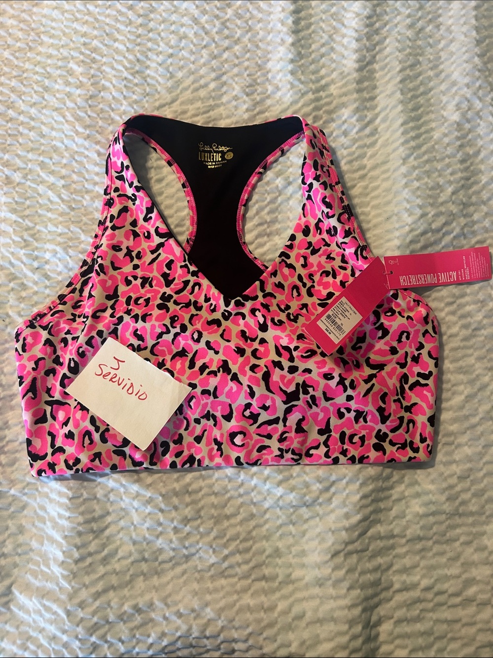 Lilly Pulitzer Pink and Black Leopard Print Racerback workout Top